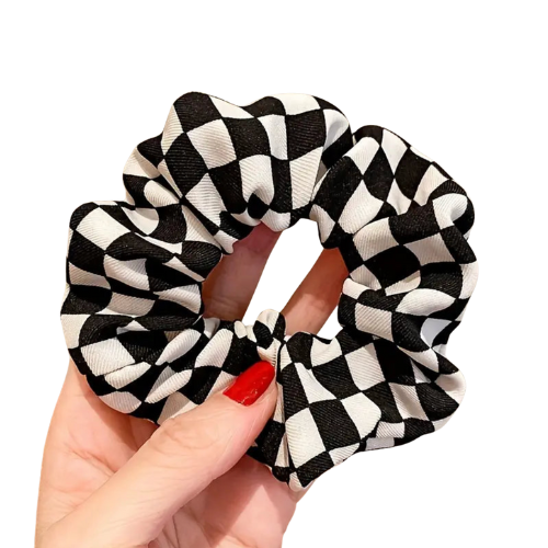 Checkered Hair Scrunchie 2