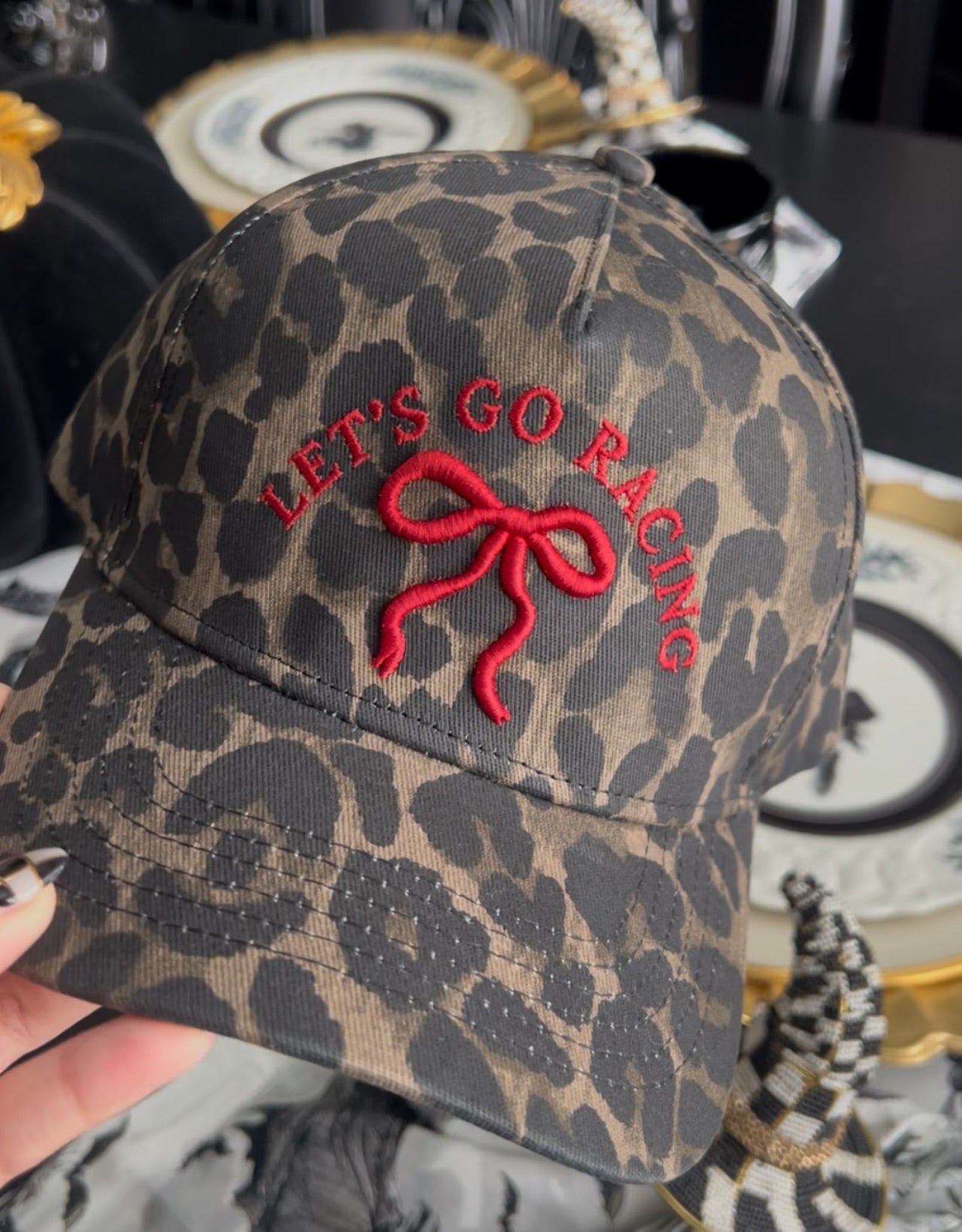 RACE QUEEN COUTURE “Let’s Go Racing” Leopard/Red