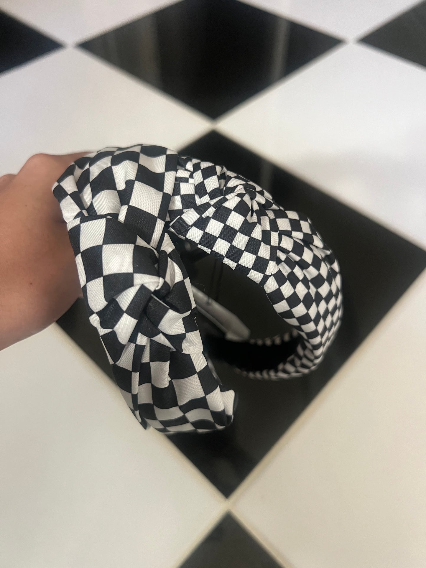 Big Checkered Knot Headband