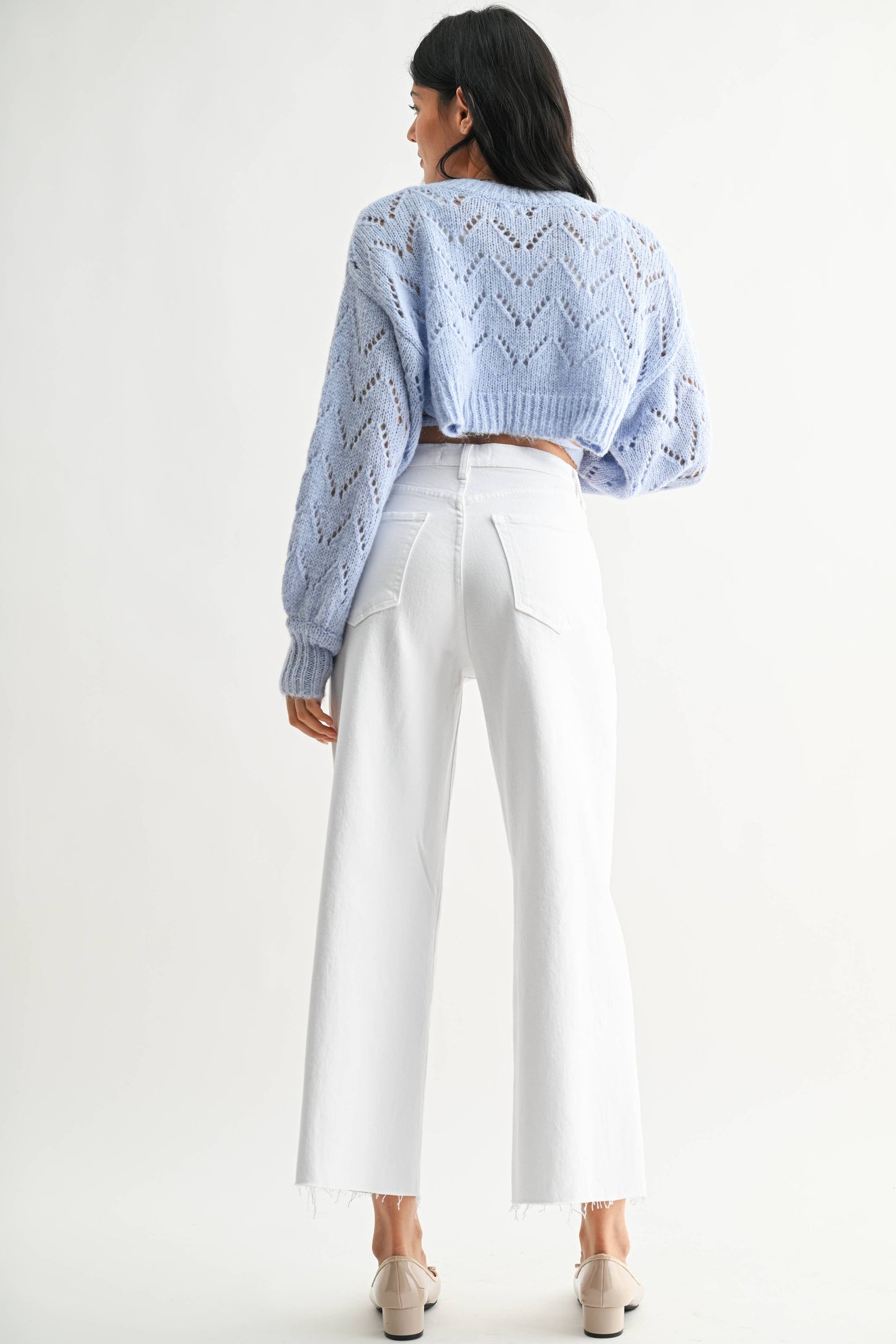JUST BLACK DENIM - Scissor Cut Wide Leg - OPTIC WHITE