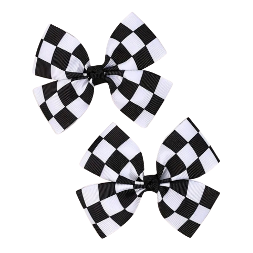 Checkered Hair Bow - Small