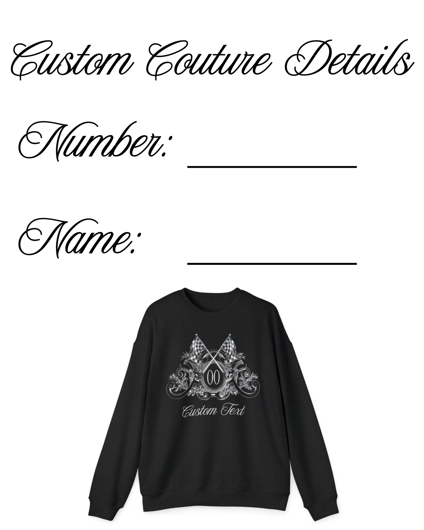 RACE QUEEN COUTURE "Custom" Le Luxe Crewneck