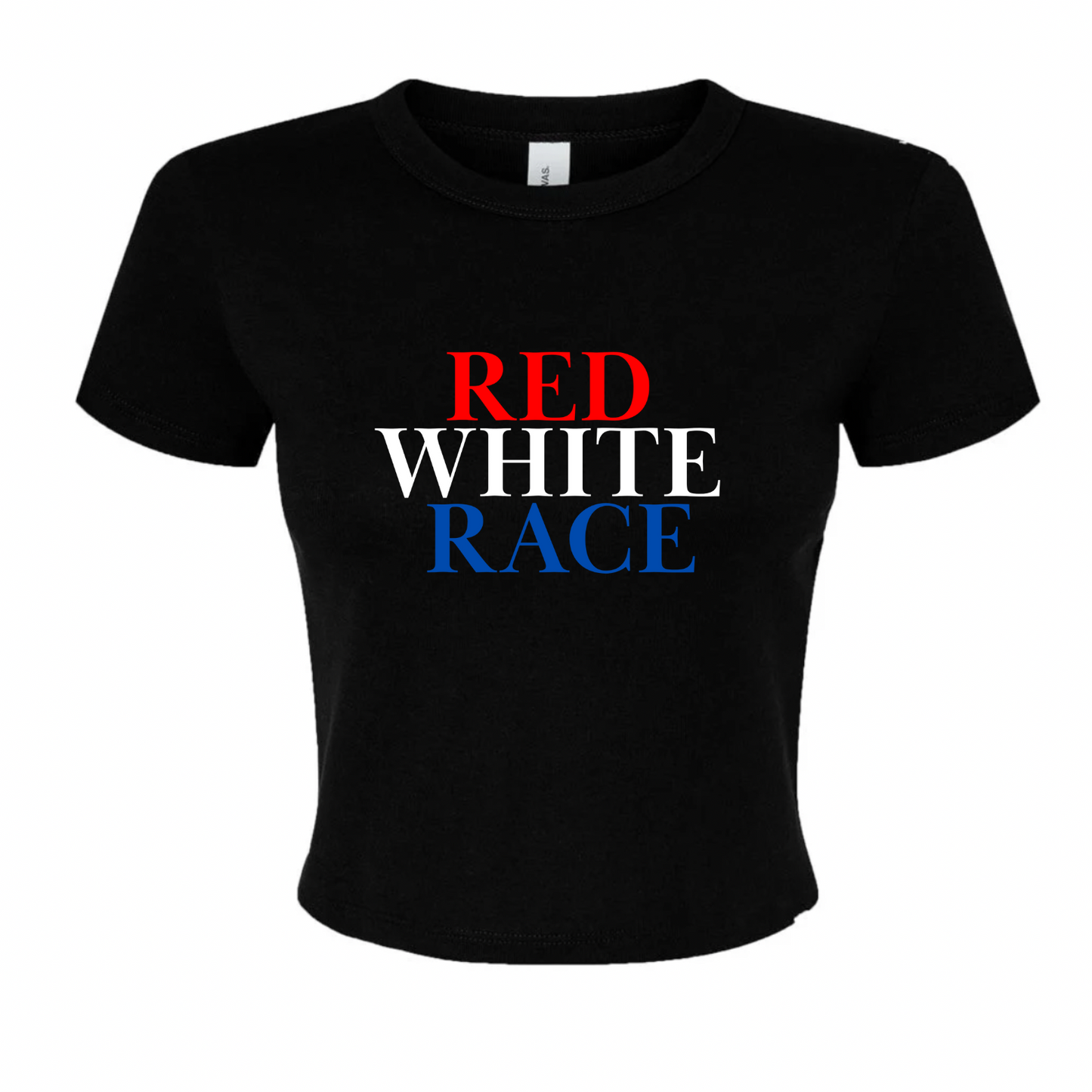 RACE QUEEN COUTURE - RED, WHITE, RACE Cropped Tee