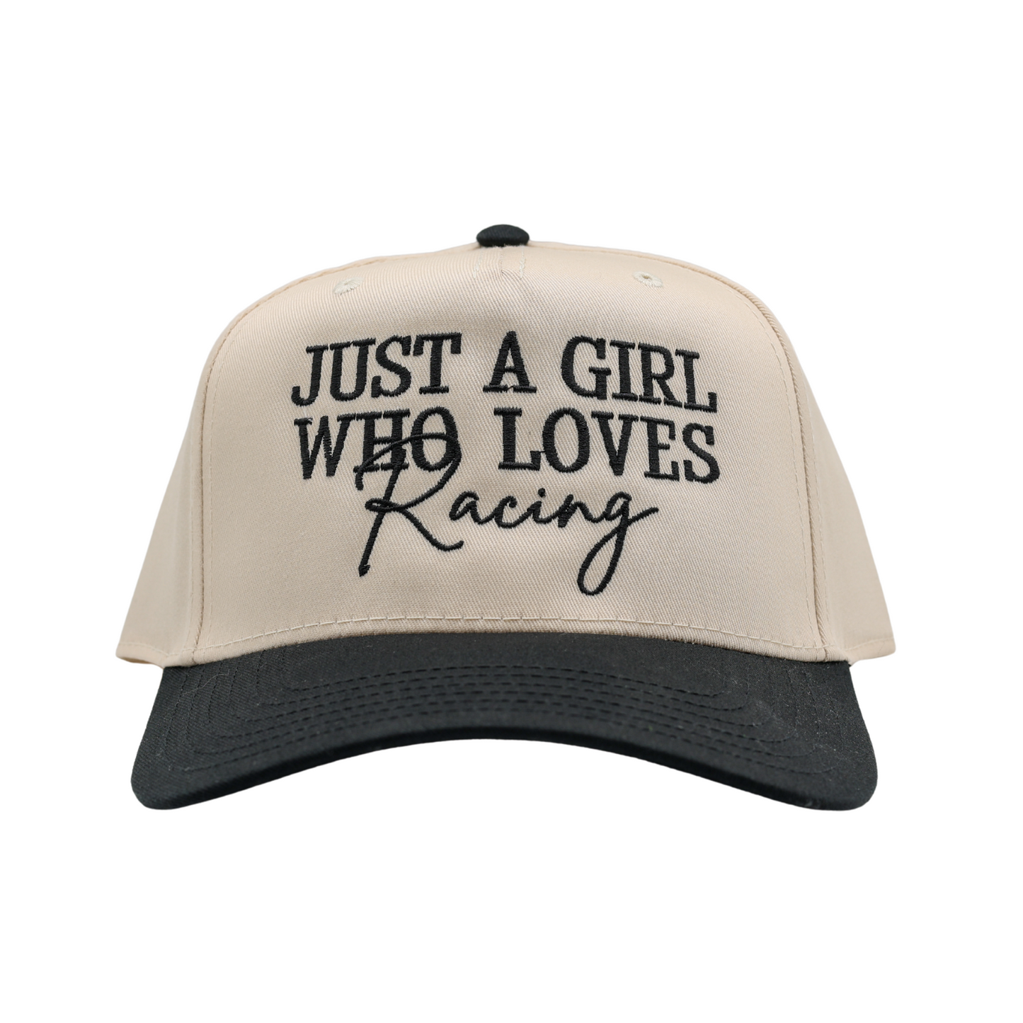 RACE QUEEN COUTURE “Just A Girl Who Loves Racing” Snapback Hat