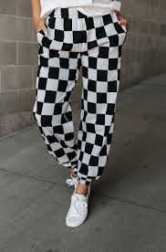 Checkered Ampersand Ave Joggers