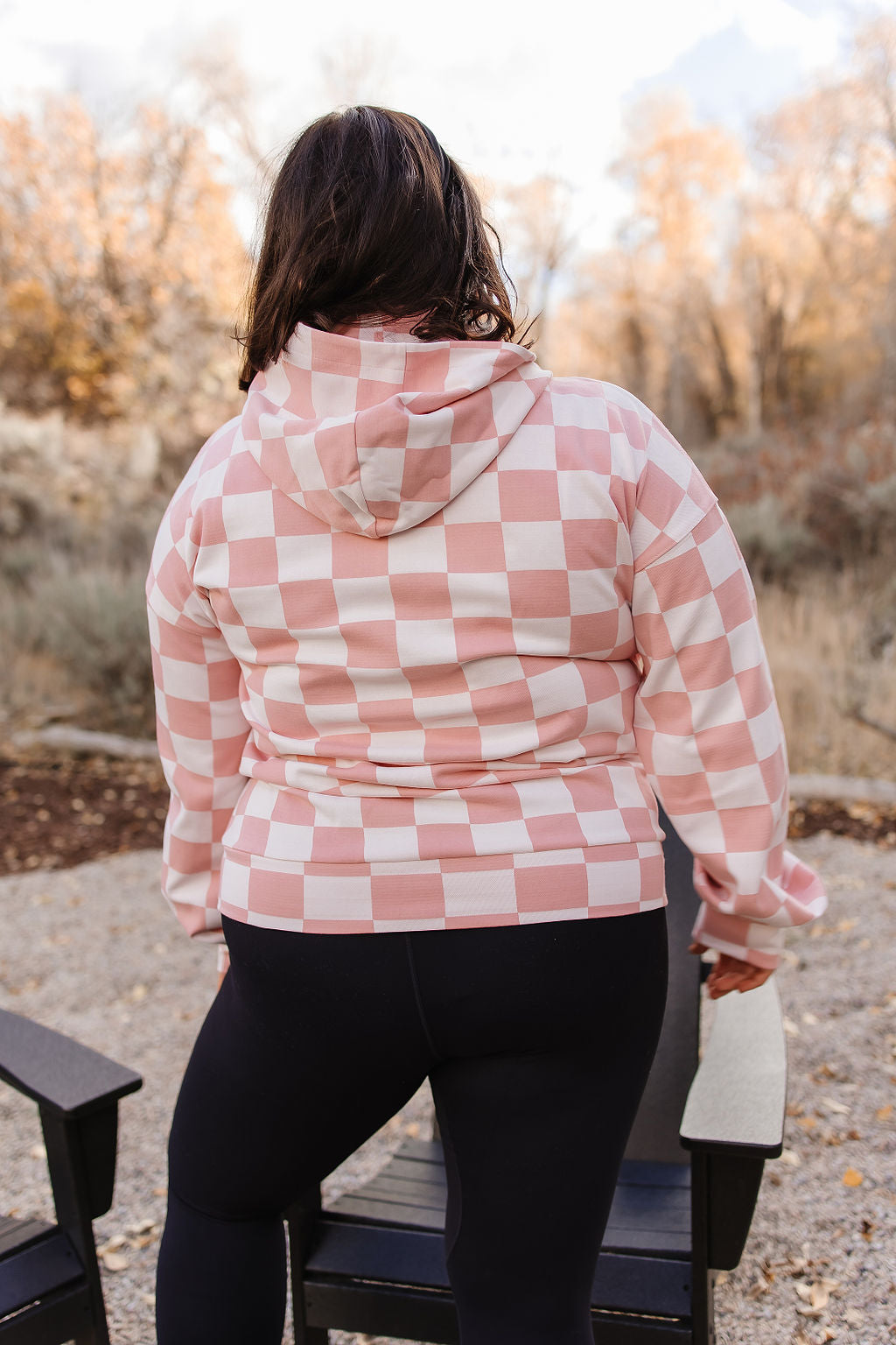 Checkered University Hoodie - Pink & Powerful