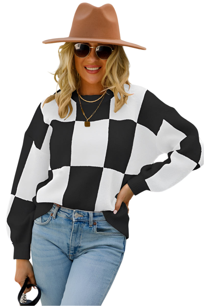 Checkered Sweater - Mariel