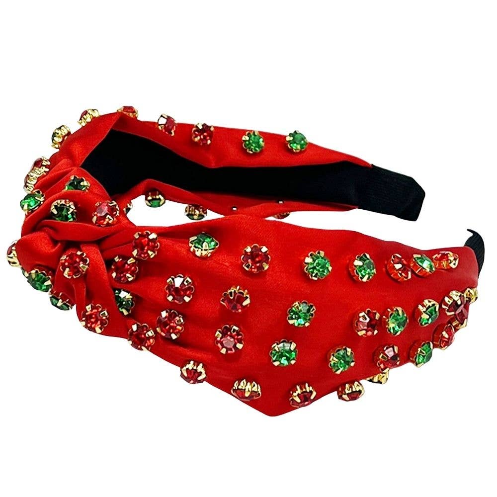 CHRISTMAS RHINESTONE KNOT HEADBAND