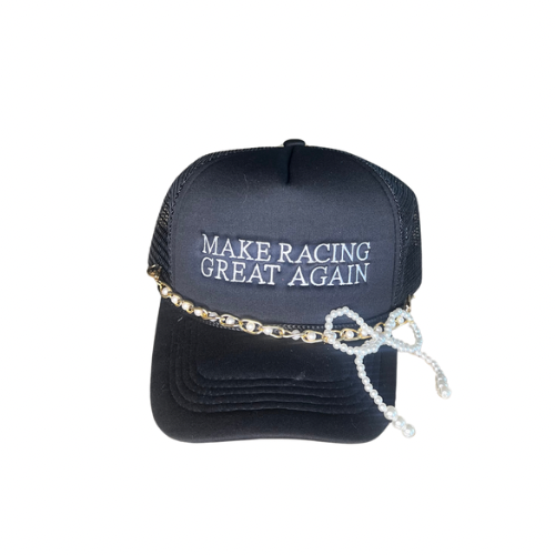 Trucker Hat Chain  - Chunky Gold & Pearl with Pearl Bow