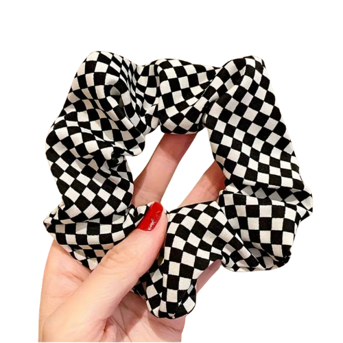 Checkered Hair Scrunchie 1