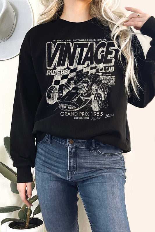 Vintage Race Club Crewneck - Black
