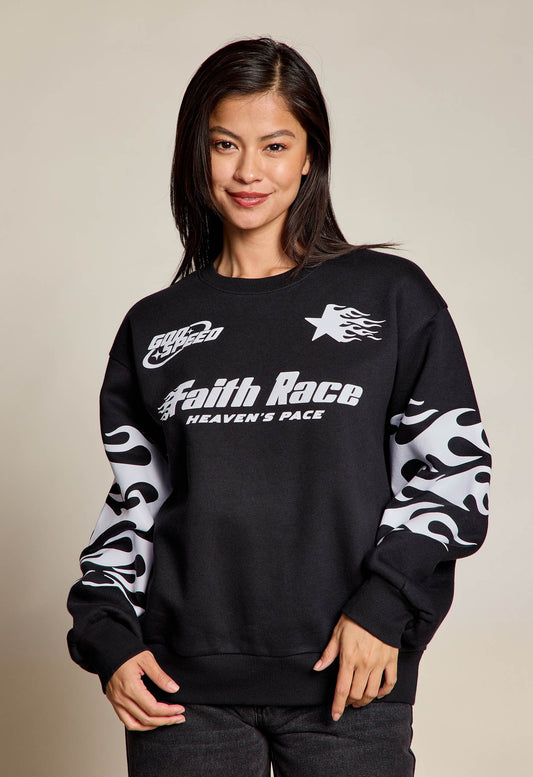 Faith Race - Heaven’s Pace Flame Crewneck