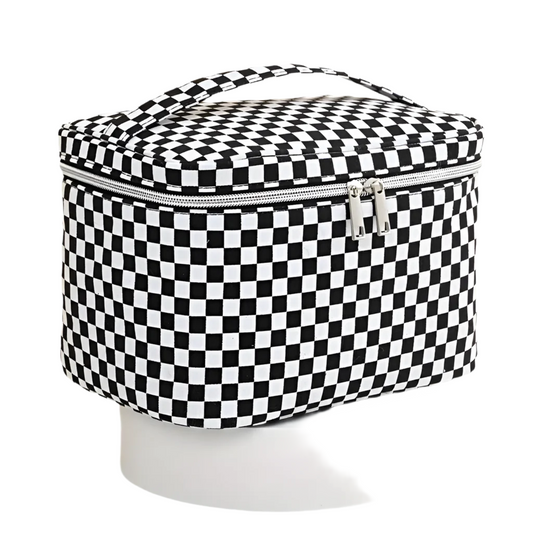 Checkered Cosmetic Tote