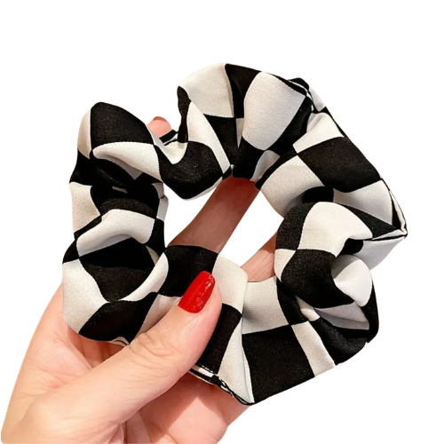 Checkered Hair Scrunchie 3