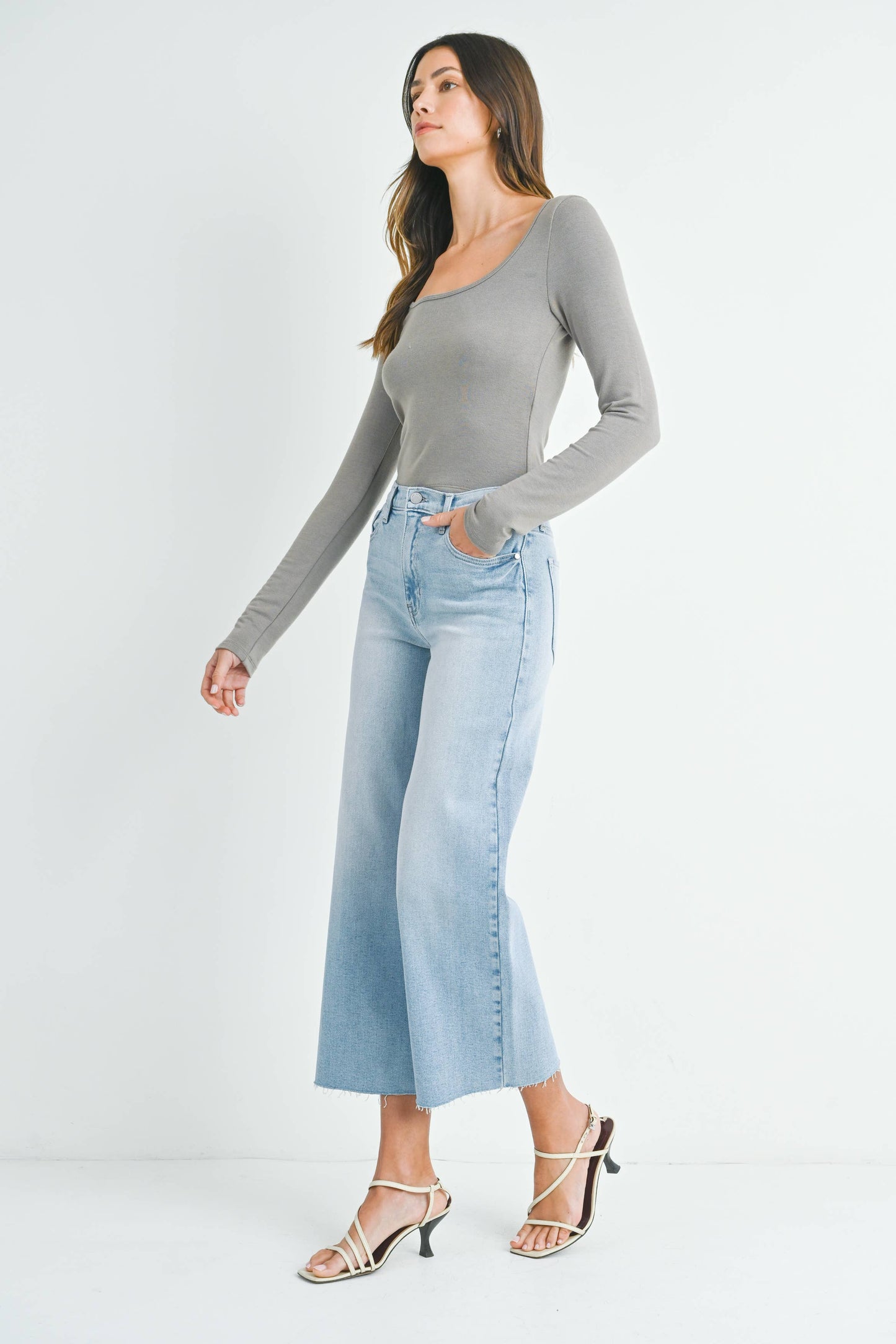 JUST BLACK DENIM - Scissor Cut Wide Leg - LIGHT WASH