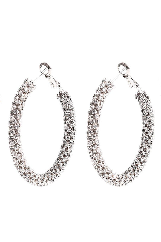 RHINESTONE HOOP EARRINGS
