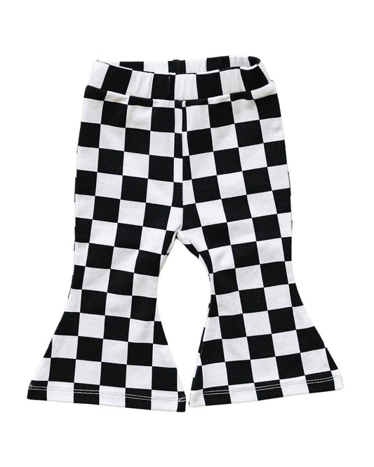 PIT PRINCESS Checkered Flare Pants
