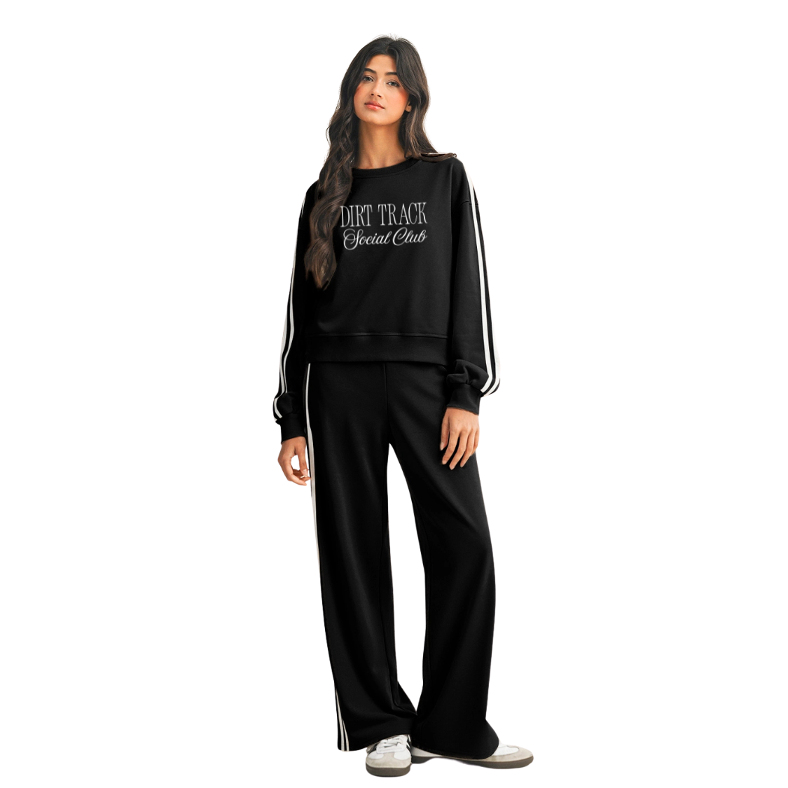 RACE QUEEN COUTURE "Dirt Track Social Club" Sweatsuit Set - Black