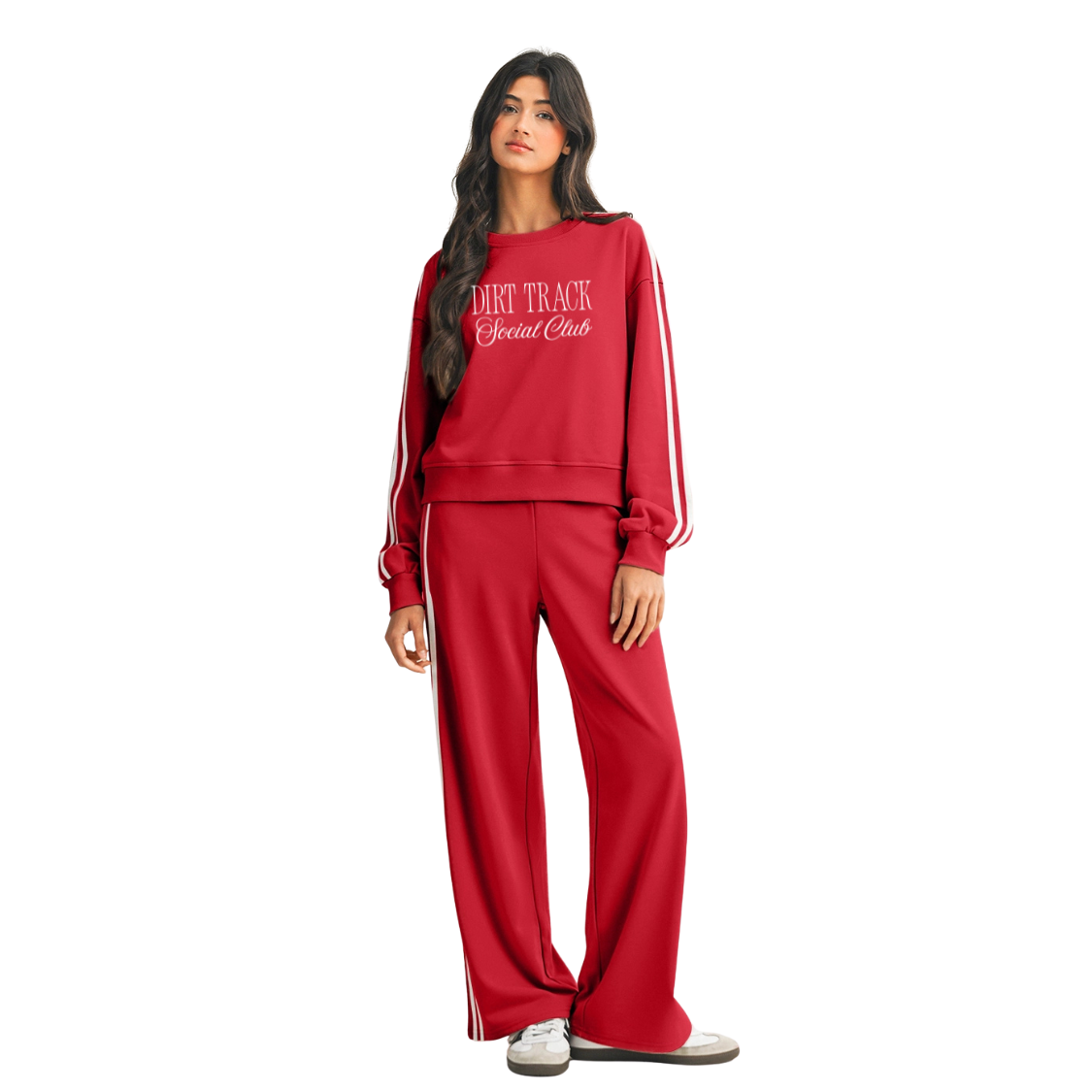 RACE QUEEN COUTURE "Dirt Track Social Club" Sweatsuit Set - Red