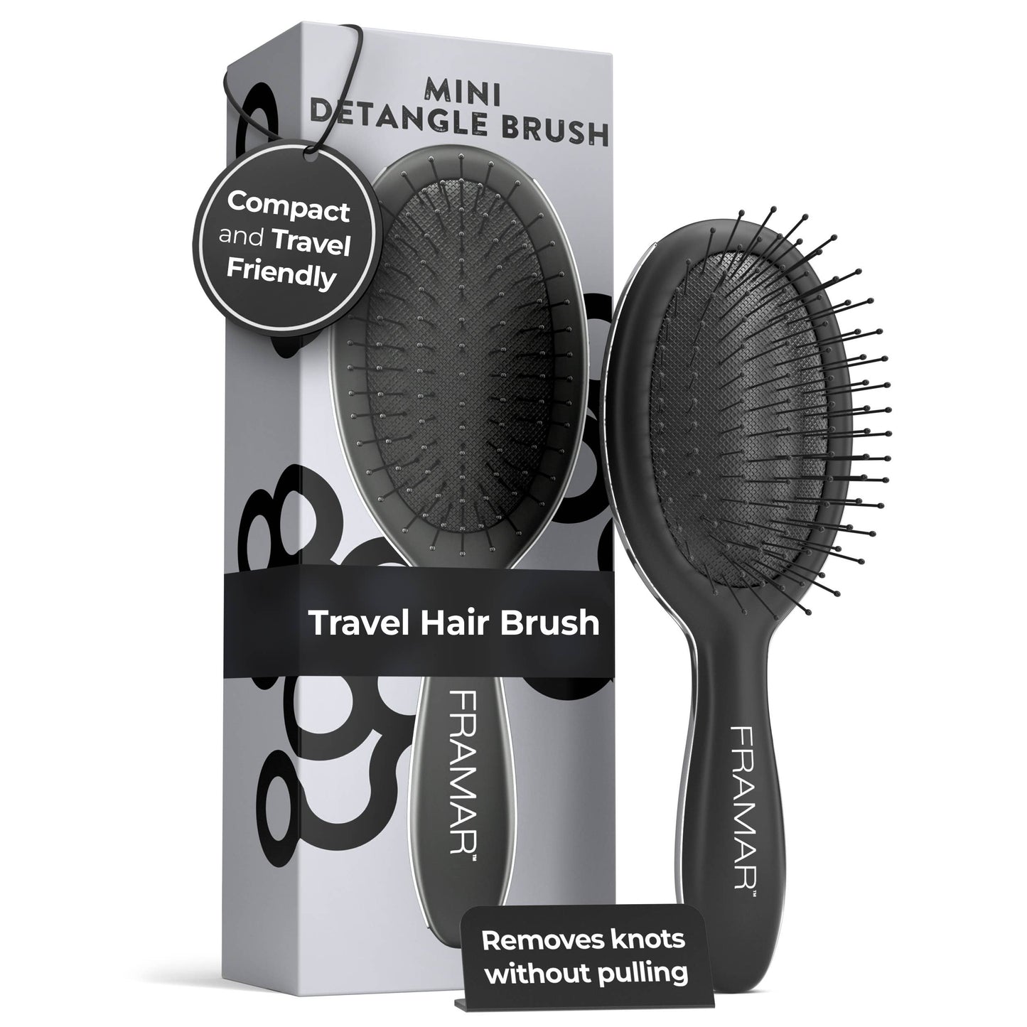Black Mini FRAMAR Detangling Wet Hair Brush