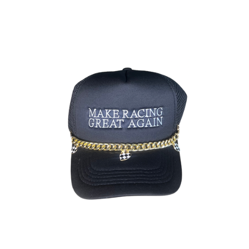 Trucker Hat Chain - Checkered Heart and Gold