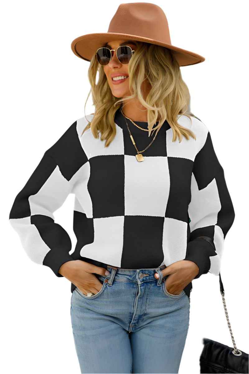 Checkered Sweater - Mariel