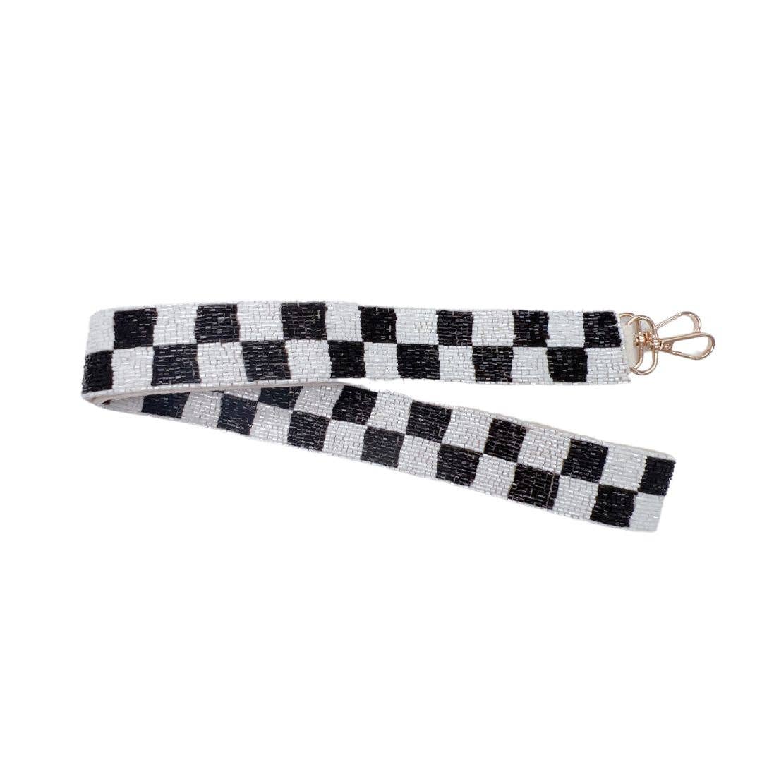 Checkered Black/White Beaded Strap