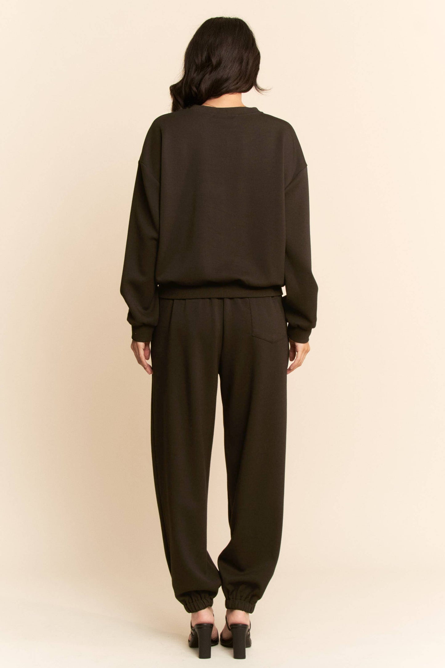 RHINESTONE BOW KNIT SWEATSUIT SET