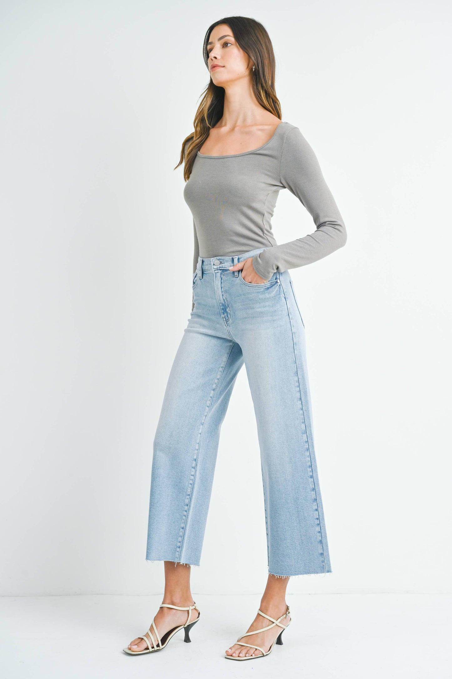 JUST BLACK DENIM - Scissor Cut Wide Leg - LIGHT WASH