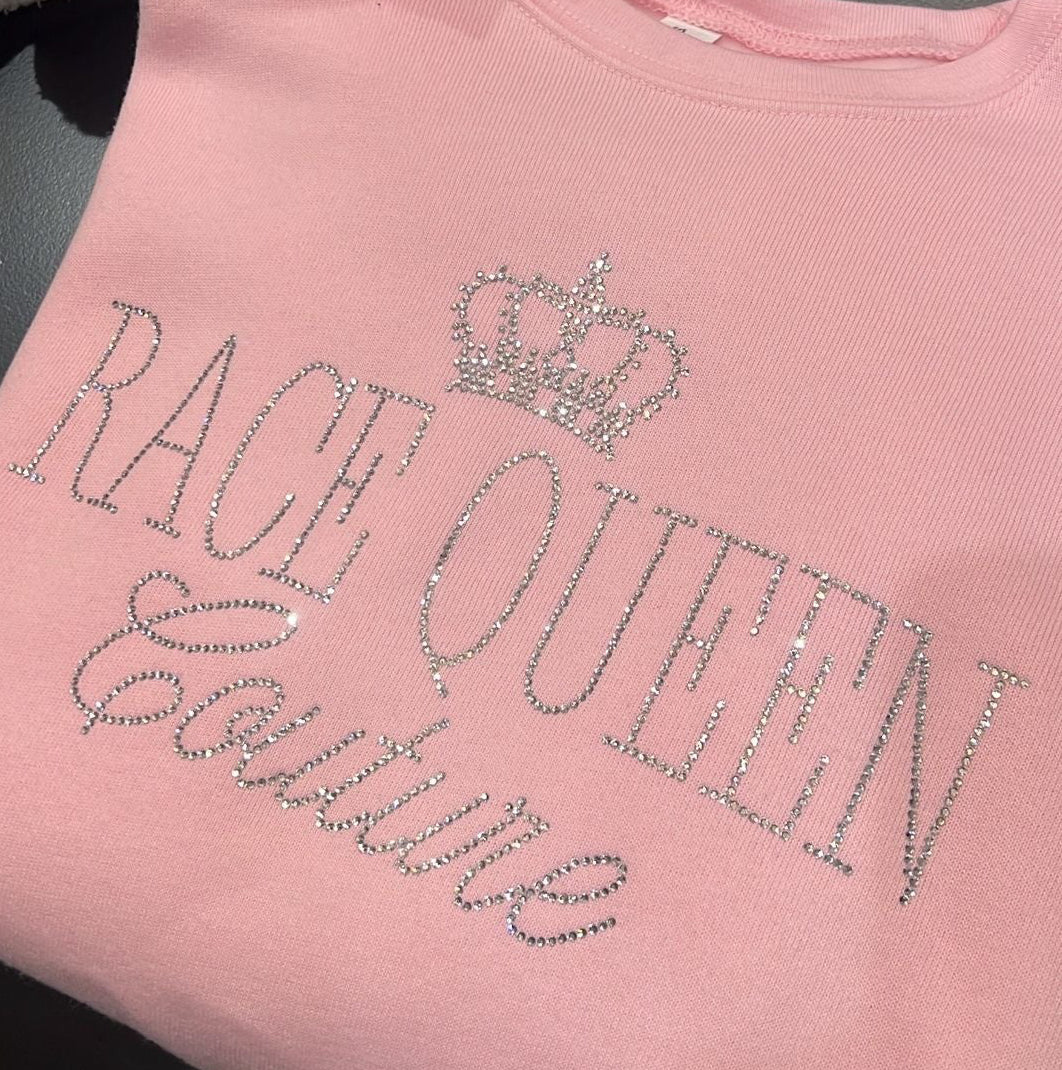 RACE QUEEN COUTURE Rhinestone Crewneck