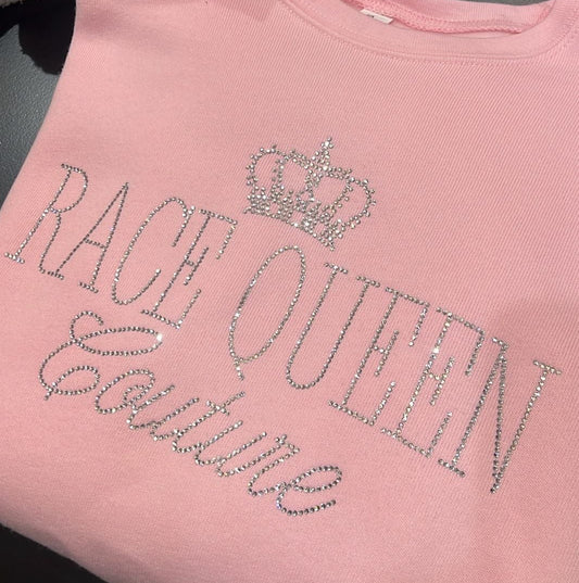 RACE QUEEN COUTURE Rhinestone Crewneck