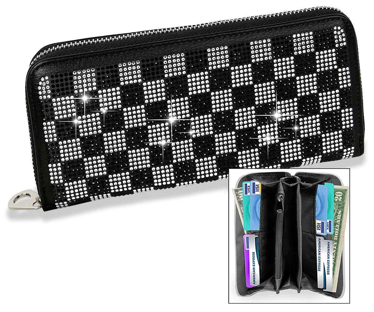 Checkered Bling Wallet