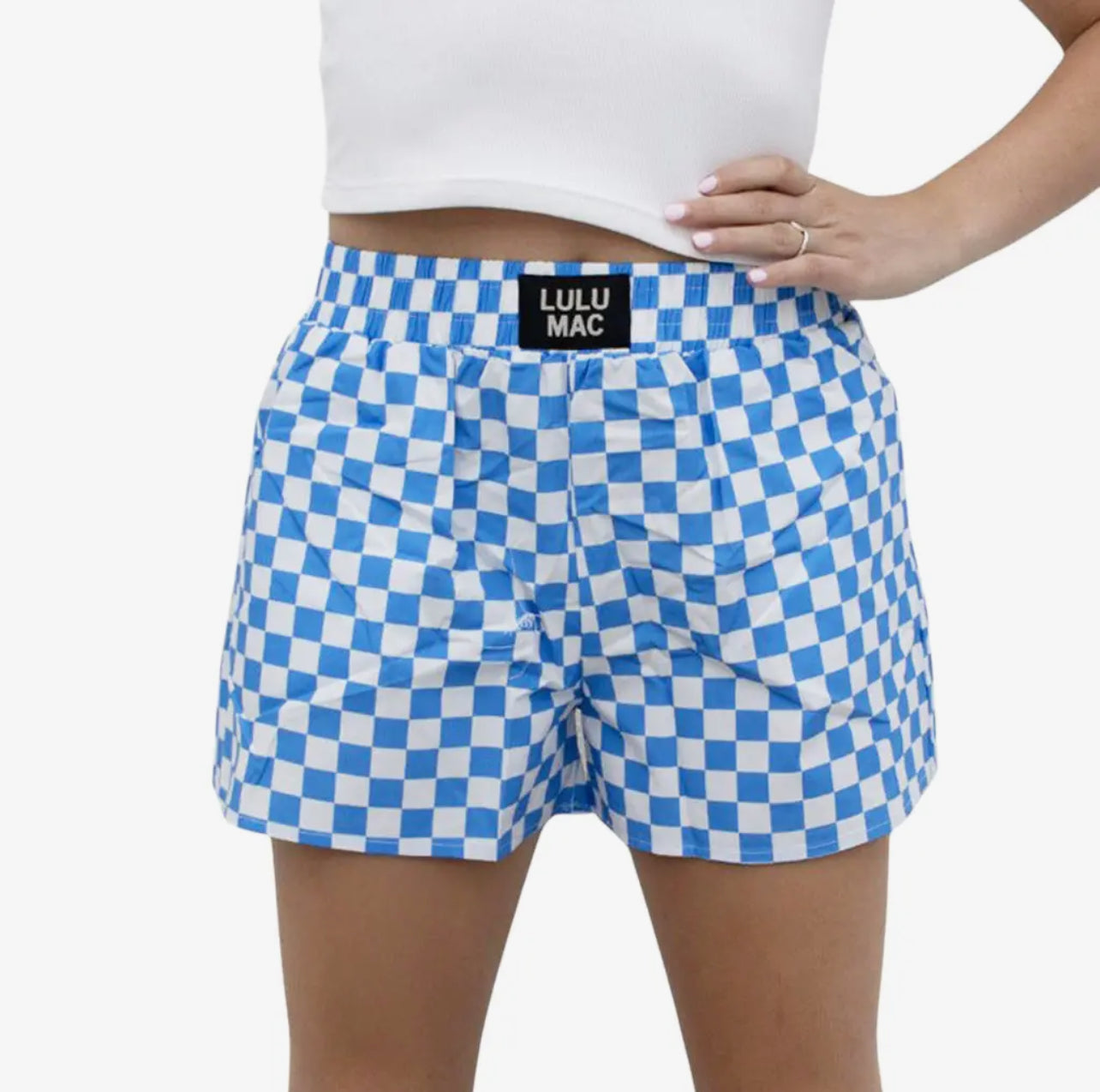 CHECKERED BOXER SHORT - BLUE/WHITE