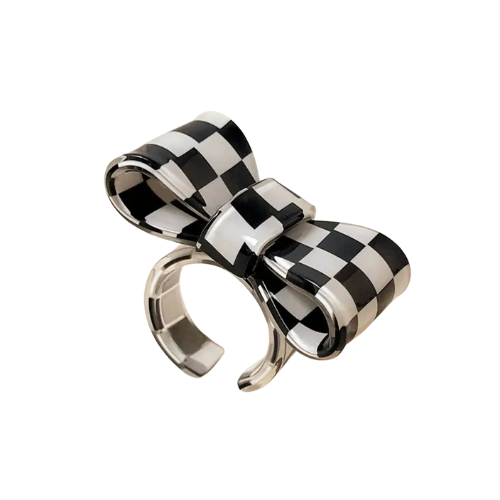 Checkered Bow Ring