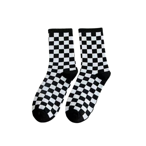 Checkered Ankle Crew Socks