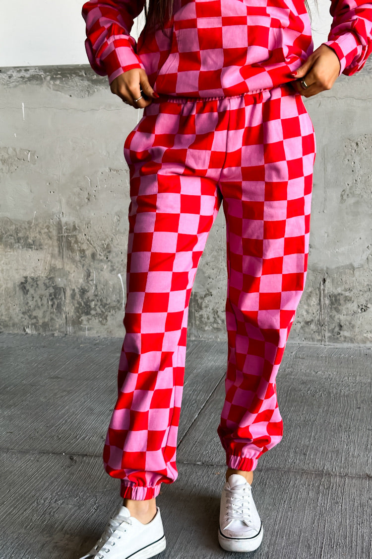 Checkered Joggers - Love Language *PRE-ORDER*