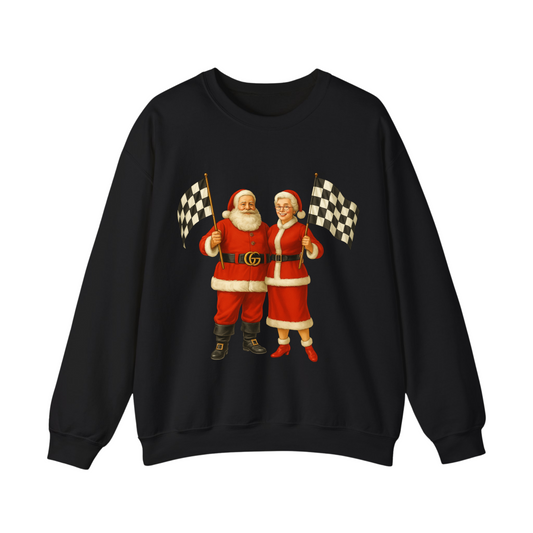 LIMITED EDITION “Mr. & Mrs. Claus Take the Track” Crewneck