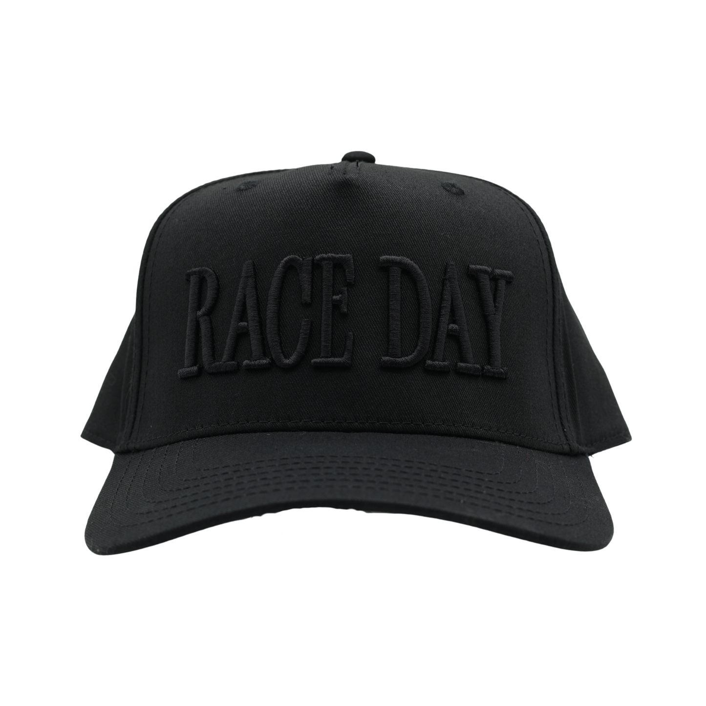 RACE QUEEN COUTURE "RACE DAY" Snapback Hat - Black Hat w/ Black Stitching