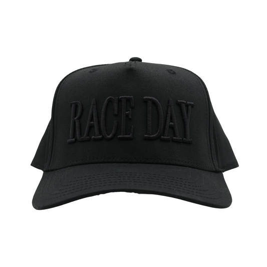 RACE QUEEN COUTURE "RACE DAY" Snapback Hat - Black Hat w/ Black Stitching