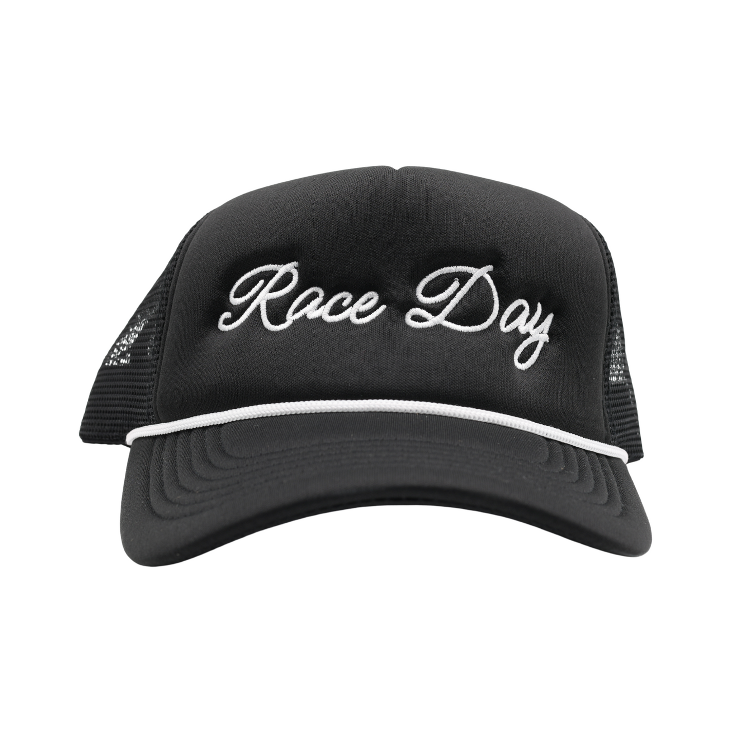 RACE QUEEN COUTURE - "Race Day" Script Trucker Hat