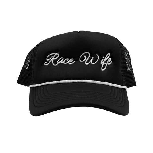 RACE QUEEN COUTURE - "Race Wife" Script Trucker Hat
