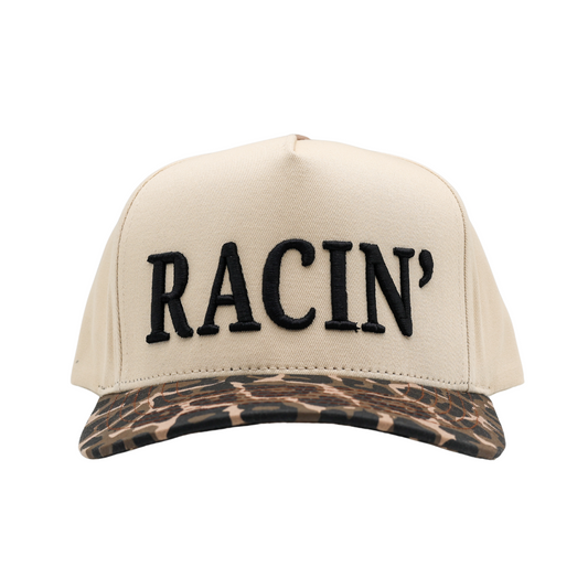 RACE QUEEN COUTURE “RACIN’” - Black/Leopard Hat
