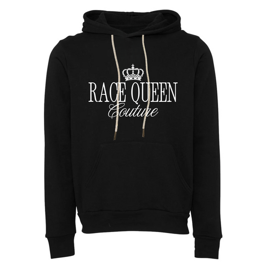 RACE QUEEN COUTURE Hooded Sweatshirt with Rhinestone Drawstrings