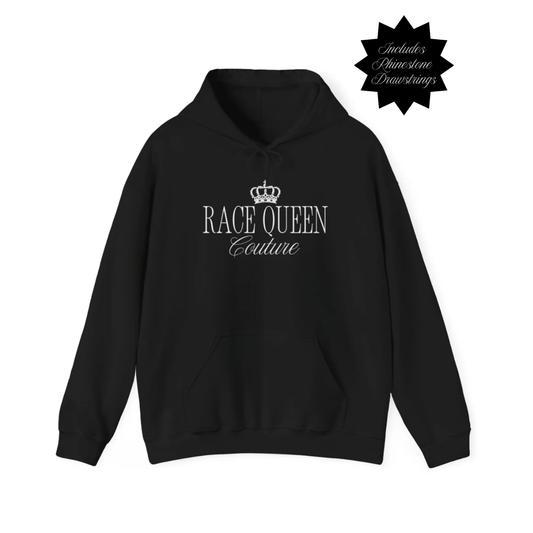 RACE QUEEN COUTURE - Hooded Sweatshirt with Rhinestone Drawstrings