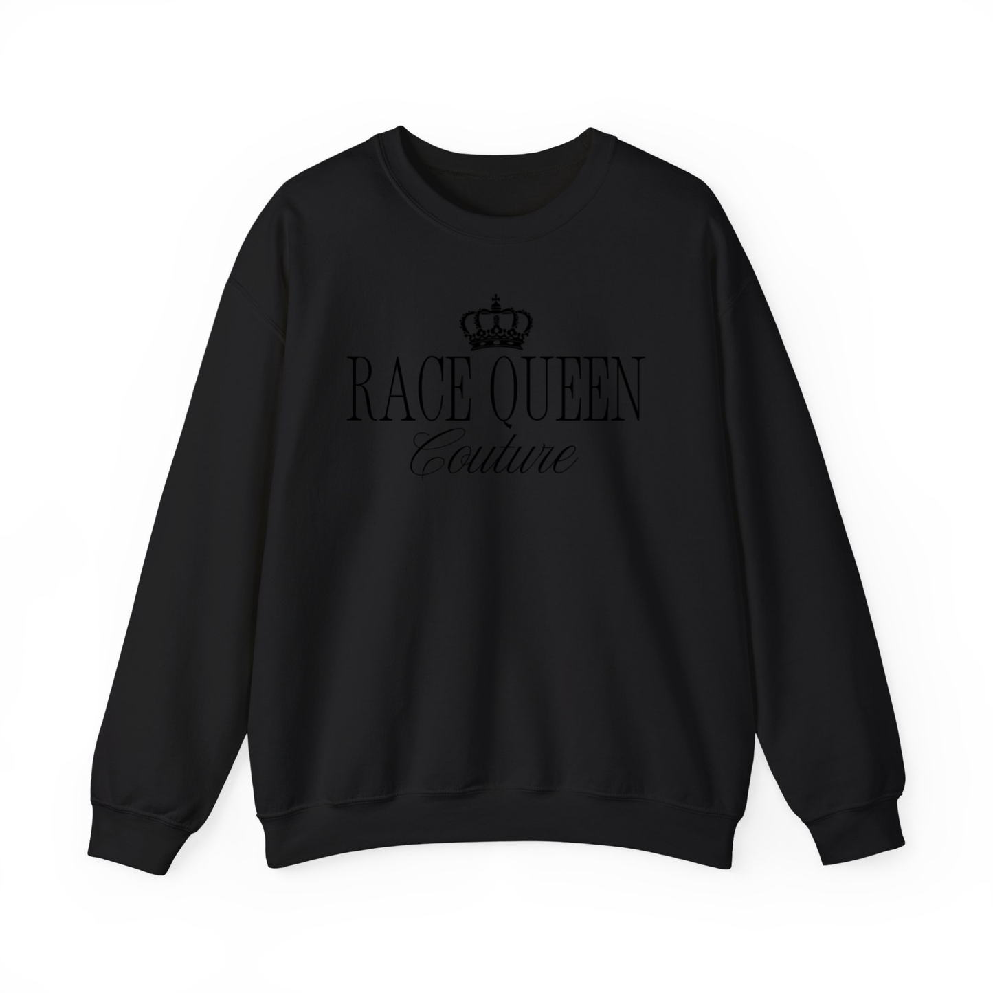 RACE QUEEN COUTURE Black on Black Glitter Crewneck