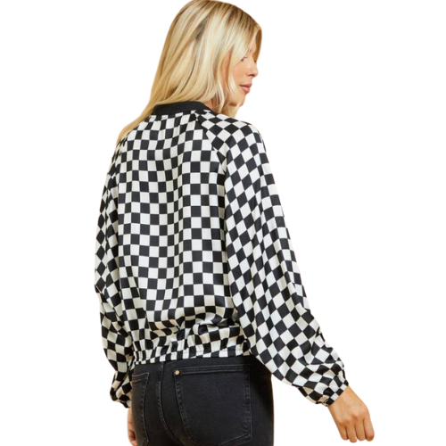 Checkered Bomber Jacket
