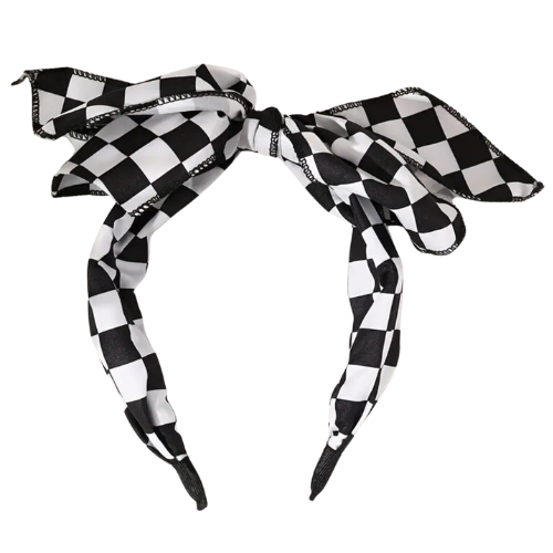 Checkered Bow Headband