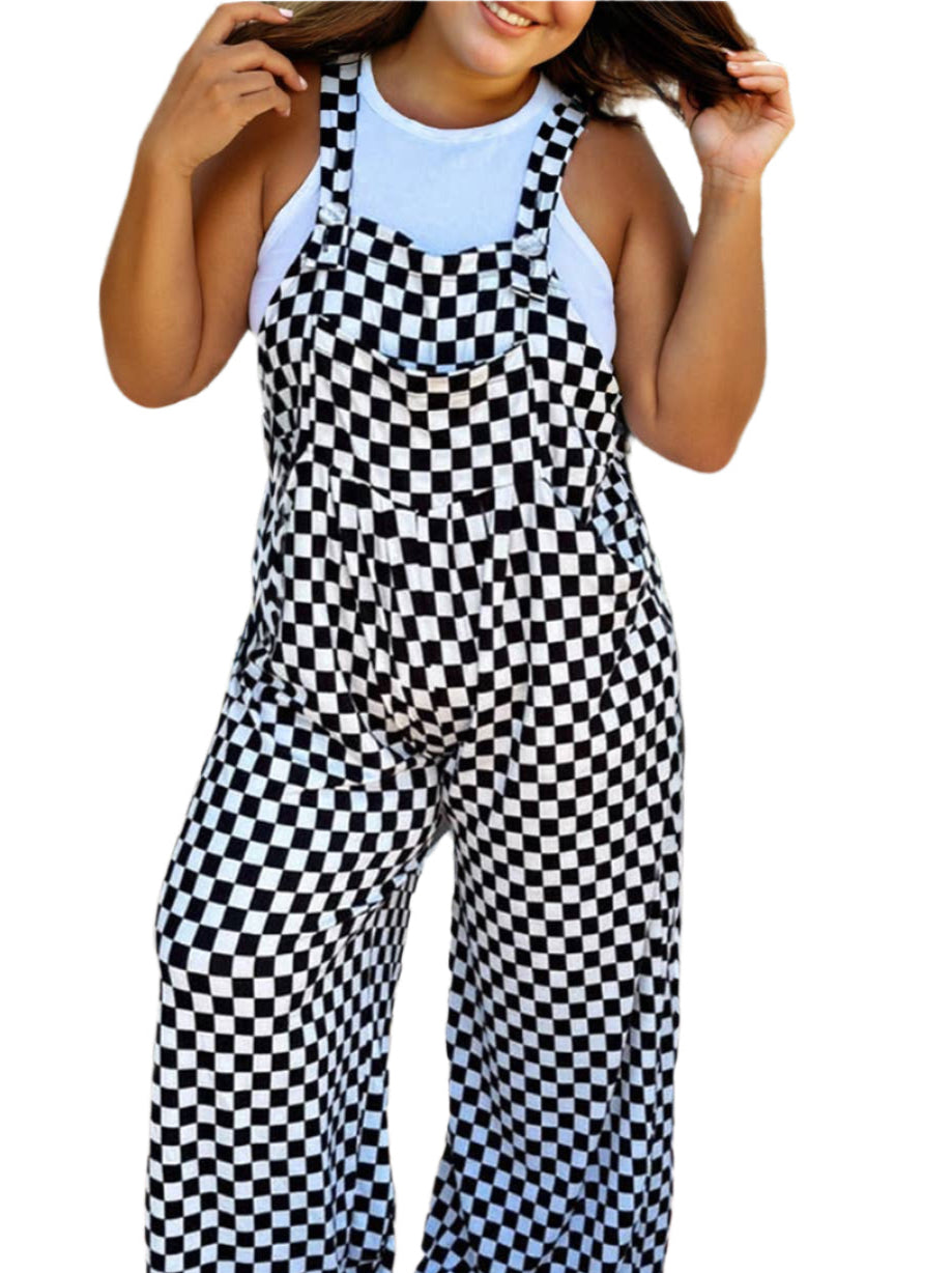 Checkered Wide Leg Jumpsuit