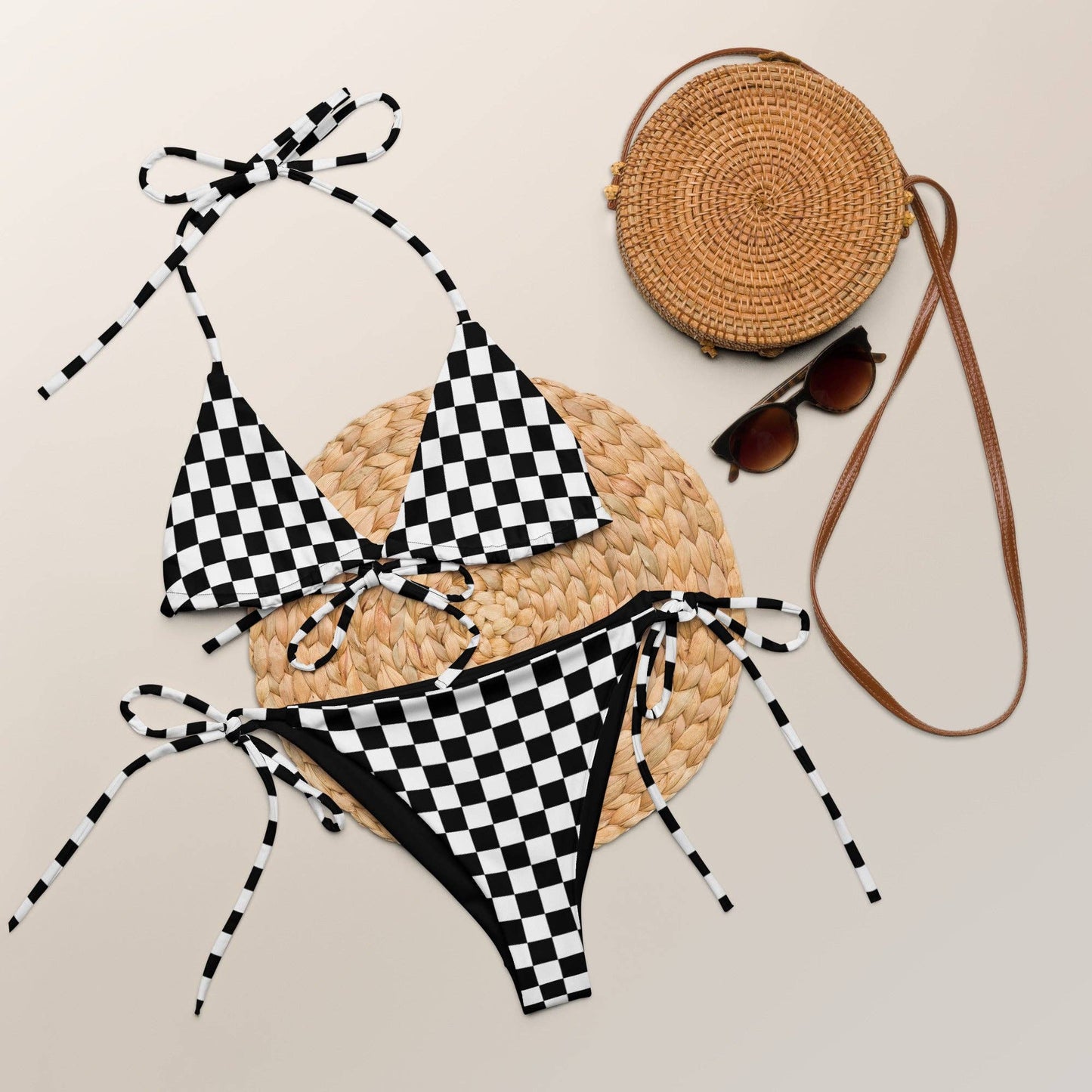 Checkered String Bikini