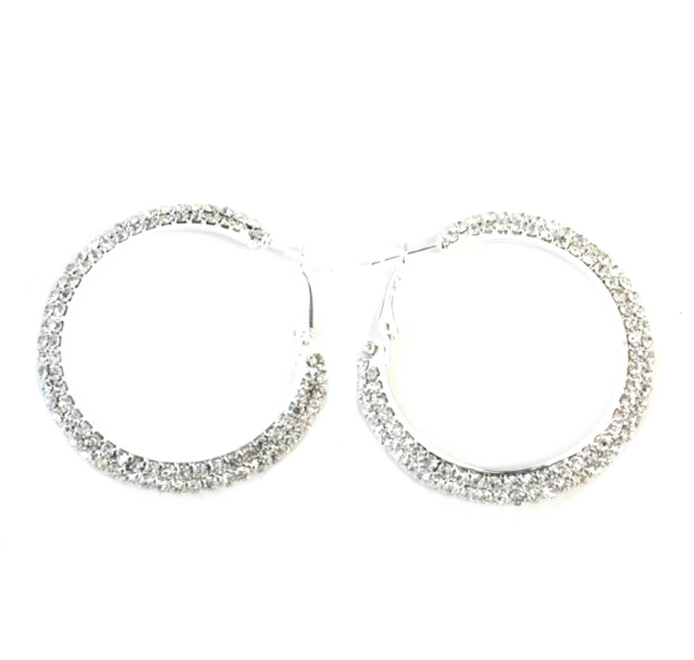 RHINESTONE HOOP EARRING